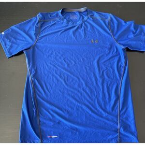 Under Armour Men's Adult Sz Large Tshirt  Regular Loose‎ Heatgear Blue